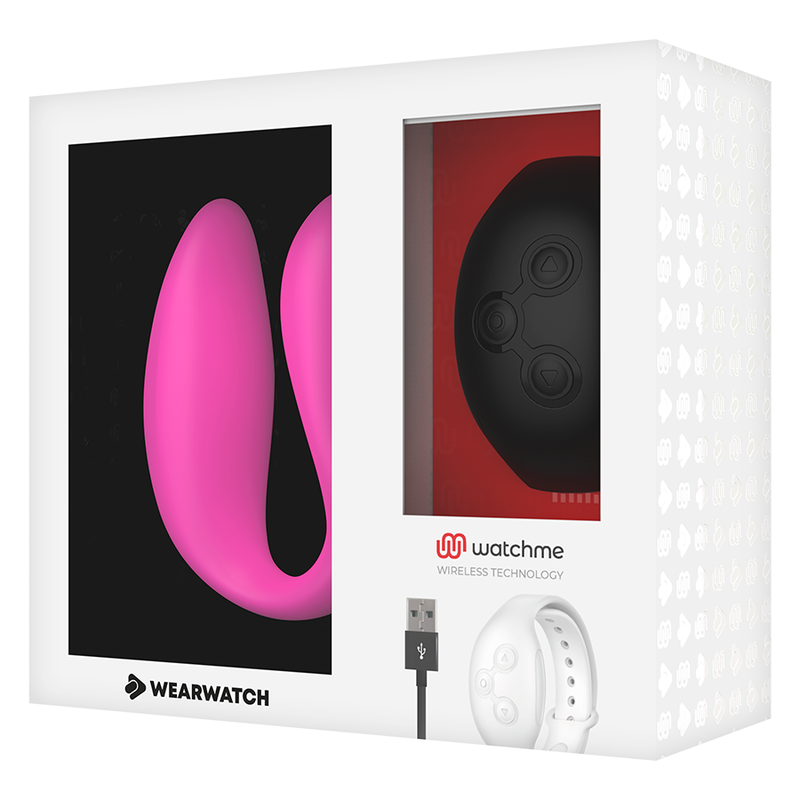 WEARWATCH - WATCHME TECNOLOGÍA DUAL VIBRADOR FUCSIA/AZABACHE