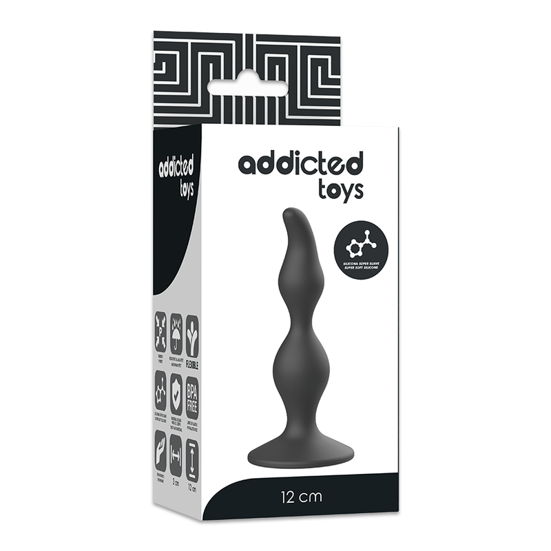 JUGUETES ADICTOS - PLUG SEXUAL ANAL 12 CM NEGRO